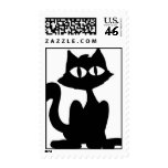 Black Silhouette Cat postage