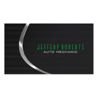 Black & Silver Auto Professional Mechanic Business Card Template