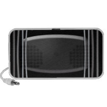 Black silver cool steel speakers