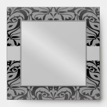 Black & Silver Damask Holiday Halloween Envelope