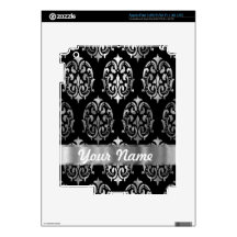 Black & silver damask skin for iPad 3