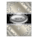 Black Silver Ivory Greeting Card