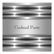 Black Silver Mans 30th Birthday Party Invites