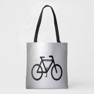 Black Silver Metallic Bicycle Sports Tote Bag