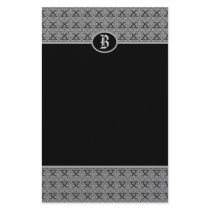 Black Silver Monogram Damask Stationery by mickeyelvis128 Black Silver Monogram Damask Stationery