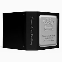 Black & Silver Prince Crown Baby Boy Photo Album Binders