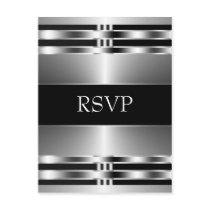 Black Silver RSVP Postcard