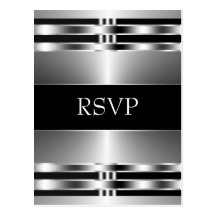 Black Silver RSVP Postcard
