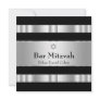 Black Silver Star of David Bar Mitzvah Invitation