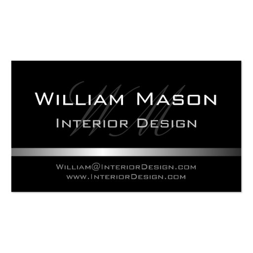 Black & Silver Stripe Professional Business Card