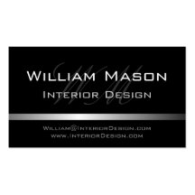 Black & Silver Stripe Professional Business Card