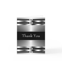 Black Silver Thank You Cards