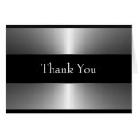 Black Silver Thank You Cards