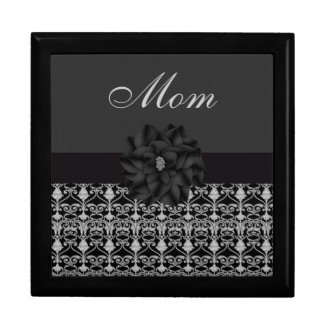 Black & Silver Vintage Elegance Mom Jewelry Box zazzle_giftbox