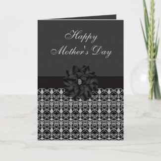 Black & Silver Vintage Elegance Mother's Day Card zazzle_card