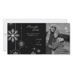 Black silver winter wedding save the date photo photo cards