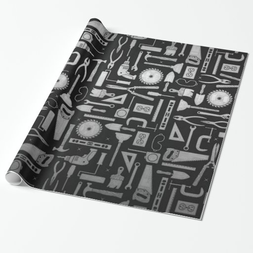 Black & Silver Tools Wrapping Paper Zazzle Black & Silver Tools Wrapping Paper Zazzle