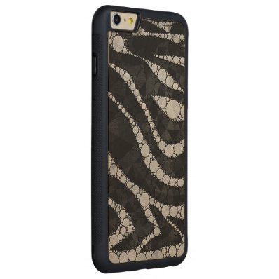 Black Silver Zebra Abstract Texture Carved® Maple iPhone 6 Plus Bumper