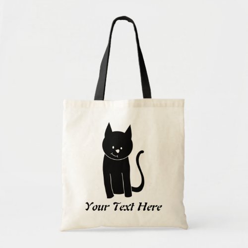 Black Sitting Cat! Vector Art Animal. Add Text! bag