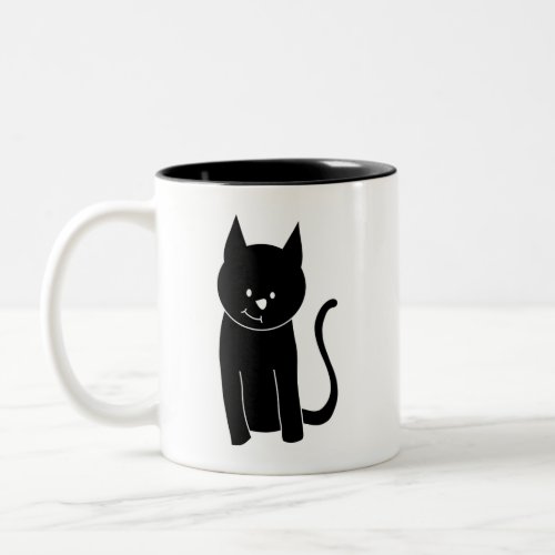 Black Sitting Cat! Vector Art Animal. Custom mug
