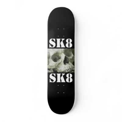 Black SK8 Board + (Skull) = Awsome. Skate Board Deck by PLAZ__TK