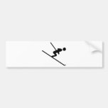 black ski-jumping icon bumper sticker