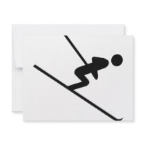 black ski-jumping icon invitations
