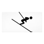 black ski-jumping icon picture card