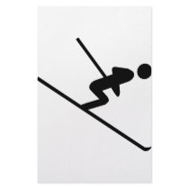 black ski-jumping icon stationery