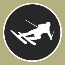 black ski skiing icon downhill stickers