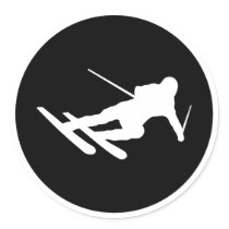 black ski skiing icon downhill stickers