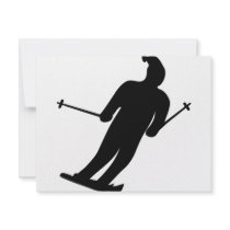 black skier icon invitations