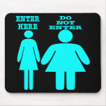 Black Skinny Fat Girl Enter Not Mouse Pad