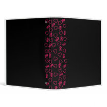 black skull and hearts binder