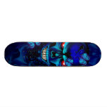 Black Skull and Roses Skateboard