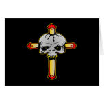 Black Skull Cross Greeting Card
