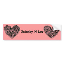 Black Skull Heart bumper stickers