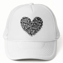 Black Skull Heart hats by JuJuGarden Black Skull Heart hats