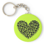 Black Skull Heart keychains
