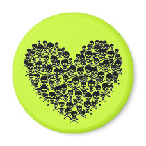 Black Skull Heart magnets by JuJuGarden Black Skull Heart magnets