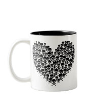 Black Skull Heart mugs by JuJuGarden Black Skull Heart mugs