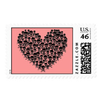 Black Skull Heart Postage postage by JuJuGarden Black Skull Heart Postage postage