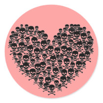Black Skull Heart stickers by JuJuGarden Black Skull Heart stickers