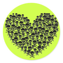 Black Skull Heart stickers