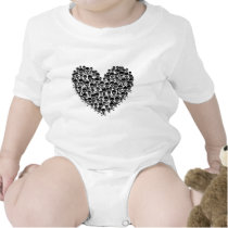 Black Skull Heart T-shirts