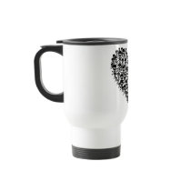 Black Skull Heart Travel Mug