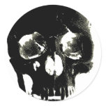 Black Skull - Negative Image Round Sticker