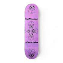 Black Skull Purple sky skateboard deck