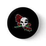 Black Skull Roses Tattoo buttons