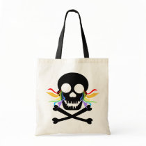 Black Skull Tears Canvas Bags